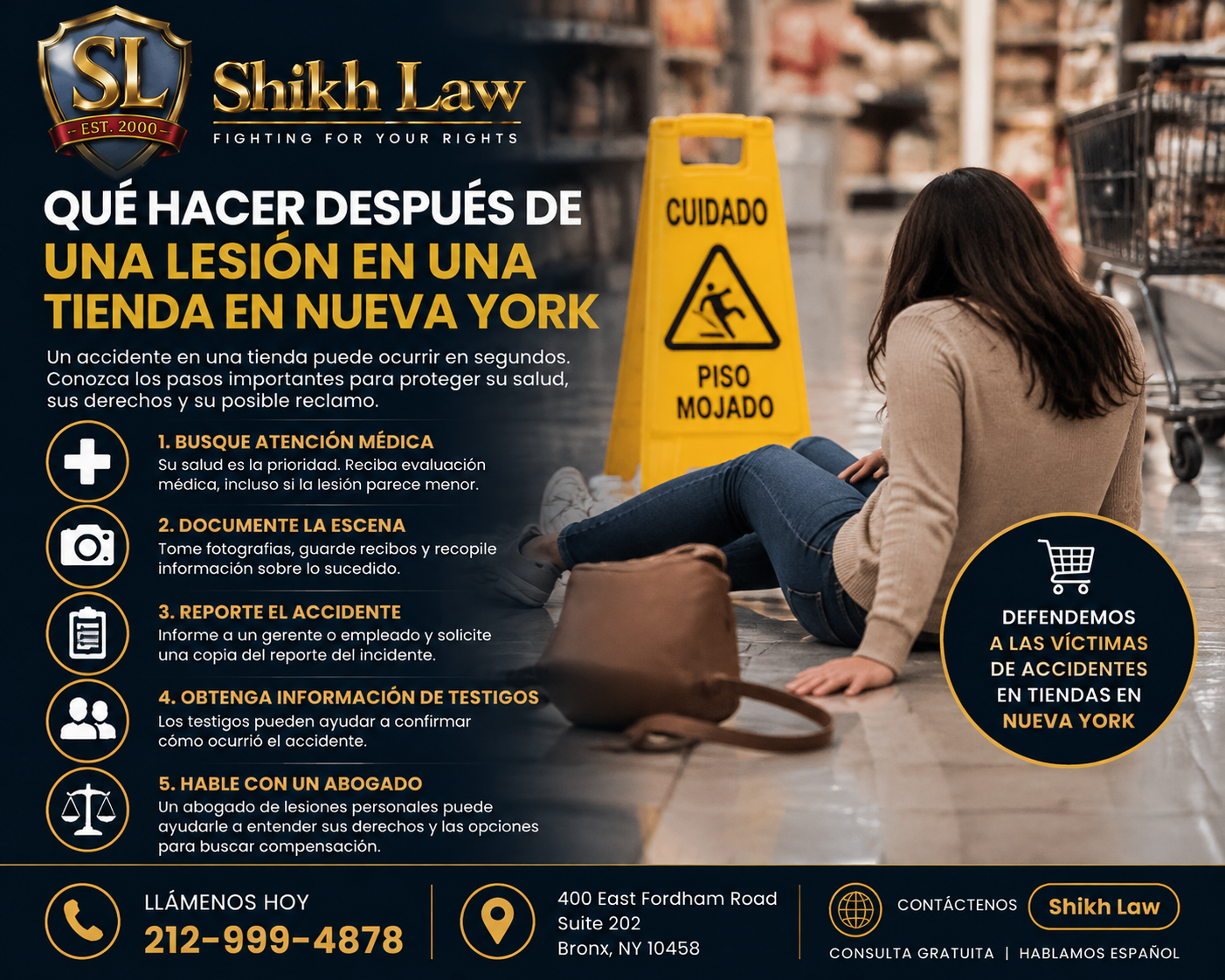 Qué Hacer Después de una Lesión en una Tienda en Nueva York 